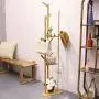 unho Coat Rack Tree Free Standing Bamboo Clothes Stand Garment Hanger with 10 Hooks, 3 Tier Shelves, 40kg Capacity for Hats Clothes Scarves Handbags (167x40x40cm) unho Coat Rack Tree Free Standing Bamboo Clothes Stand Garment Hanger with 10 Hooks, 3 Tier Shelves, 40kg Capacity for Hats Clothes Scarves Handbags (167x40x40cm)