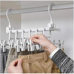 2pcs Creative Space Saving Clothes Hanger, Wardrobe Closet Organizer Clothes Hanger with Hook Closet Organizer Storage Rack