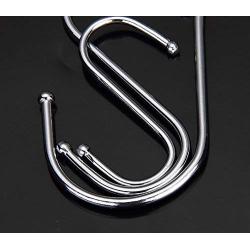 DayCount Pack of 20 Stainless Steel S Shape Small/Medium/Large Multipurpose Hooks Heavy Duty Clothes Hanger Rack Closet Storage Rack Tool (Large)