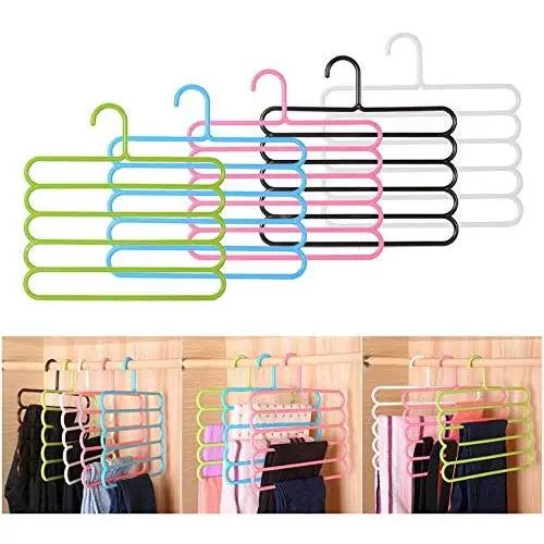 5pcs Random Color 5 Layers Non-Slip Multifunctional Clothes Hangers Pants Storage Hangers Cloth Rack Multilayer Storage Scarf Tie Rack Hanger 5pcs Random Color 5 Layers Non-Slip Multifunctional Clothes Hangers Pants Storage Hangers Cloth Rack Multilayer Storage Scarf Tie Rack Hanger
