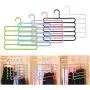 5pcs Random Color 5 Layers Non-Slip Multifunctional Clothes Hangers Pants Storage Hangers Cloth Rack Multilayer Storage Scarf Tie Rack Hanger 5pcs Random Color 5 Layers Non-Slip Multifunctional Clothes Hangers Pants Storage Hangers Cloth Rack Multilayer Storage Scarf Tie Rack Hanger
