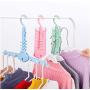 Drying Rack Hanger Rotate Clothes Hanger Windproof Buckle Hook with 8 Hole Clothing Organizer Outdoor 5pcs Random Color