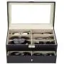 CO-Z Sunglasses Organizer for Women Men, Multiple Eyeglasses Eyewear Display Case, Leather Multi Sunglasses Jewelry Collection Holder with Drawer, Sunglass Glasses Storage Boxes with 12 Compartments CO-Z Sunglasses Organizer for Women Men, Multiple Eyeglasses Eyewear Display Case, Leather Multi Sunglasses Jewelry Collection Holder with Drawer, Sunglass Glasses Storage Boxes with 12 Compartments