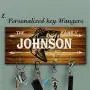 Key Hanger, Personalized Key holder for wall, Gift for the fishing lover, Holder for the fisherman, Family key rack, Name key organizer, Wedding Gift