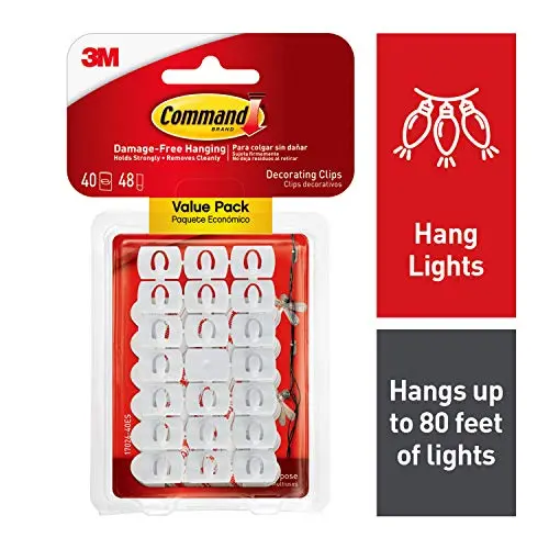 Command White Light Clips, Decorate Damage-Free (17026-40ES) Command White Light Clips, Decorate Damage-Free (17026-40ES)