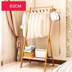 ZEMIN Floor Standing Coat Rack Clothes Hat Stand Hanger Hooks Movable Useful Bamboo Environmental Protection Durable, Log, 3 (Size : 63x50x156cm)