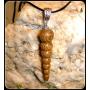 Necklace Pendant handcrafted from Laburnum wood conical bead shape with Tibetan Silver hanger