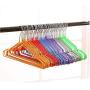 10pcs Random Color Thick PVC Coated Metal Clothes Hanger, Space Saving Non Slip Shirts Dress Coats Hangers Rack