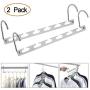 jskjlkl2019 Portable Clothes Hangers Organizer Multi Function Metal Space Saving Closet Magic Hanger Rack(Pack of 2)