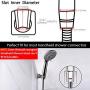 Adjustable Handheld Shower Head Holder Bracket,Adhesive No-Damage Hanging Strips.Solid Heavy Adjustable Wall Mount SUS304 Stainless Steel/Brushed