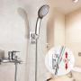 Shower Head Holder, Strong Adhesive Handheld Shower Holder With 2 Hanger Hooks NO Drilling Wall Mount Bathroom Bidet Sprayer Bracket, Waterproof and Adjustable（Alumina）
