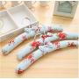 10 Pcs Pink Blue Fabric Padded Clothes Hanger with Rustic Flower Printed, Idyllic Style Dress Shirts Hanger for Closet Bedroom Random Color