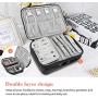 Procase Travel Jewelry Case Organizer Bag, Soft Padded Double Layer Jewelry Carrying Pouch Portable Jewelry Storage Boxes Holder for Earrings, Rings, Necklaces, Bracelets, and Chains ?Black