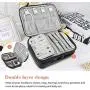 Procase Travel Jewelry Case Organizer Bag, Soft Padded Double Layer Jewelry Carrying Pouch Portable Jewelry Storage Boxes Holder for Earrings, Rings, Necklaces, Bracelets, and Chains ?Black