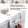 Over The Door Hook, Aluminum Over The Door Hanger Rack with 6-Hooks, 2 Inches Wide Bathroom Over Door Storage Rack for Clothes, Coat, Towels, Bag, Robe, Shoe Organizer-Silver