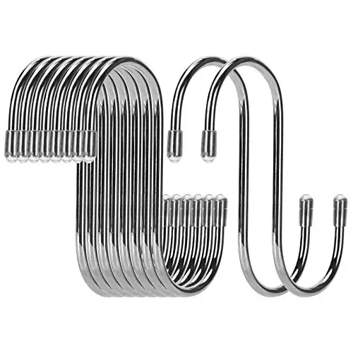20 Pack S Shaped Hooks, WenTao Heavy Duty S Hooks, Stainless Steel Hooks for Hanging Pots, Pans, Plants, Utensils Closet Clothes Bags Towels Kitchen Hooks Hanger 20 Pack S Shaped Hooks, WenTao Heavy Duty S Hooks, Stainless Steel Hooks for Hanging Pots, Pans, Plants, Utensils Closet Clothes Bags Towels Kitchen Hooks Hanger