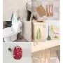 Wall Hooks Self Adhesive Wall Hanging Hooks Stick On Hooks Ceiling Hanger Damage Free Hanging, Reusable Waterproof OilProof for Home, Bathroom, Kitchen, Refrigerator Door, Keys, Bags (Clear, 12 Pack)