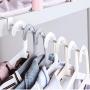 HJYPYJ Magic Hanger,Iron 7 Even Hook Multifunction Folding Hanger,Space-Saving Organizer Hangers,Applicable Bed,Dormitory, Isometric Design/White / 10 pcs