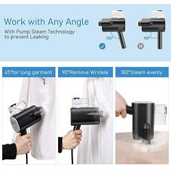 Travel Steamer for Clothes, Steam Iron for Clothes with 25s Quickly Preheating to Fabric Wrinkles Remover, Work for All Angles Support at Home