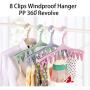 SUOWO Plastic Baby Hangers Coat Clothes Clip and Drip Laundry Swivel Hanger with 8 Clips Non Slip Space Saving for Drying Organizer Kids Infant Diapers Socks Adult Lingerie Pant 3 Pack (Graygreen)