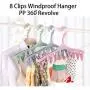 SUOWO Plastic Baby Hangers Coat Clothes Clip and Drip Laundry Swivel Hanger with 8 Clips Non Slip Space Saving for Drying Organizer Kids Infant Diapers Socks Adult Lingerie Pant 3 Pack (Graygreen)