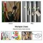 Pasking Mop Broom Holder Heavy Duty Hooks Hanger, Stainless Steel Wall Mounted Storage Organizer Screws or Self Adhesive Utility Broom Holder 3 Racks 4 Hooks for Bathroom Kitchen Closet Office Garden