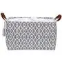 Sea Team Moroccan Geometric Pattern Canvas Fabric Storage Basket Collapsible Geometric Design Storage Bin with Drawstring Cover and PU Leather Handles, 16.5 by 11.8 inches, Waterproof Inner, Grey Sea Team Moroccan Geometric Pattern Canvas Fabric Storage Basket Collapsible Geometric Design Storage Bin with Drawstring Cover and PU Leather Handles, 16.5 by 11.8 inches, Waterproof Inner, Grey