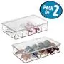 mDesign Plastic Rectangular Stackable Eye Glass Storage Organizer Holder Boxes for Sunglasses, Reading Glasses, Fashion Eye Wear, Accessories - 5 Sections, Hinged Lid - 2 Pack - Clear mDesign Plastic Rectangular Stackable Eye Glass Storage Organizer Holder Boxes for Sunglasses, Reading Glasses, Fashion Eye Wear, Accessories - 5 Sections, Hinged Lid - 2 Pack - Clear