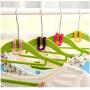 20pcs Mini Flocking Hanger Hook Clothes Hanger Easy Hook Closet Organizer Wardrobe Anti-Clip Space Saver Holder Random Color