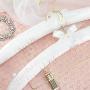 HANGERWORLD 10 White 17inch Satin Padded Coat Clothes Hangers with Clips for Skirts Pants Wedding Garments