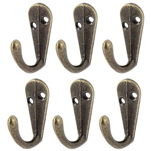 uxcell Vintage Style Wall Mounted Clothes Coat Hanger Hook Holder Rack 6pcs