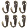 uxcell Vintage Style Wall Mounted Clothes Coat Hanger Hook Holder Rack 6pcs