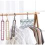 10PC Random Color Multi-Function Folding Magic Hanger Nine-Hole Rotating Magic Clothes Hanger Wardrobe Drying Clothes Decoratio