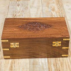 Rusticity Wood Tea Bag/Spice Storage Boxes with Lid and 9 Pockets | Handmade | (10.2 x 6.2 x 4 in)