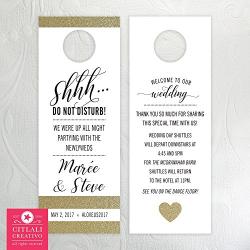 Do Not Disturb Wedding Door Hangers Welcome Bag Glitter (set of 10)