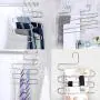 STAR-FLY S-Shape Pants Hanger Multi Layer Slack Trouser Hanger Space Saving Clothes Hanger for Pants Jeans Scarf Closet Storage Organizer(4-Pack)