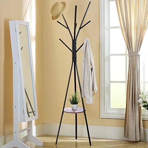 4Clovers Coat Rack Hat Stand Free Standing Display Hall Tree Metal Hat Hanger Garment Storage Holder with 9 Hooks for Clothes Hats and Scarves,19.7" x 19.72 x 68.5 4Clovers Coat Rack Hat Stand Free Standing Display Hall Tree Metal Hat Hanger Garment Storage Holder with 9 Hooks for Clothes Hats and Scarves,19.7" x 19.72 x 68.5