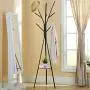 INiubi Clothes Rack, Coat Coat Rack Stand, Storage Shelves Coat Tree, Hall Tree Free Standing Industrial Hall Tree Clothes Hanger for Hat, Bag, Accent Metal Frame Vintage