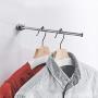 Xjyj Stainless Steel with Swing Arm Clothes Hanger 180 Degrees Folding Wall Mounted Rack Clothes Hook Clothing Hanging System Closet Storage Organizer Heavy Duty Drying Rack Hanger (2 Pack)