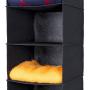 MAX Houser 6 Tier Shelf Hanging Closet Organizer, Cloth Hanging Shelf with 2 Sturdy Hooks,for Storage,Foldable (Black)