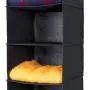 MAX Houser 6 Tier Shelf Hanging Closet Organizer, Cloth Hanging Shelf with 2 Sturdy Hooks,for Storage,Foldable (Black)