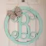 Circle Monogram Door Hanger - Spring Door Hanger - Wood Circle Door Monogram - Wood Monogram Hanger - Neutral Door Decoration Circle Monogram Door Hanger - Spring Door Hanger - Wood Circle Door Monogram - Wood Monogram Hanger - Neutral Door Decoration