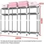 Wardrobe Free-Standing Closet Garment Rack Heavy Duty Clothes Rolling Clothes Rack Closet Storage Organizer with Hanger Bar for Clothes Storage Cupboard,C-168x45x165cm