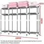 Wardrobe Free-Standing Closet Garment Rack Heavy Duty Clothes Rolling Clothes Rack Closet Storage Organizer with Hanger Bar for Clothes Storage Cupboard,C-168x45x165cm