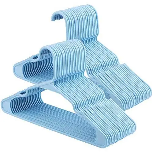 SONGMICS 50-Pack Clothing Hangers, Durable and Slim, Space Saving, Strong Heavy-Duty Plastic, Notched, Standard Tubular Hangers for Coats, Adults, 16.3 Inches Long, Light Blue UCRP03IN50 SONGMICS 50-Pack Clothing Hangers, Durable and Slim, Space Saving, Strong Heavy-Duty Plastic, Notched, Standard Tubular Hangers for Coats, Adults, 16.3 Inches Long, Light Blue UCRP03IN50