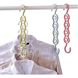 10pcs Random Color Clothes Hanger Multi-Functional Hanger Storage Holder Clothing Wardrobe Storage Dual Plastic Folding Hanger for Coat Decoration