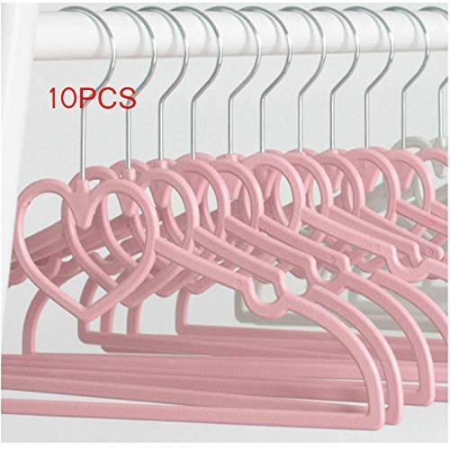 10pcs Random Color Clothes Hangers Plastic Heart Shaped Coat Non-Slip Multi-Function Hangers Home Dry and Wet Clothing Rack