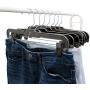 Hanger Central 5131B-10 Heavy Duty Plastic Bottoms Hangers with Metal Sliding Pinch Clips Pants Hangers, 14 Inch, Black, 10 Pack