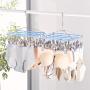 PeiQiH Hanging Drying Rack Clothes Hangers, 360掳 Swivel Hook 28 Clips for Drying Socks Baby Clothes Bras Towel Underwear Scarf Pants Gloves-gray-28 Clips 43.5x27x28cm