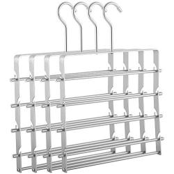 Wonderwife Aluminium Alloy Pants clothes hangers (silver, 4)